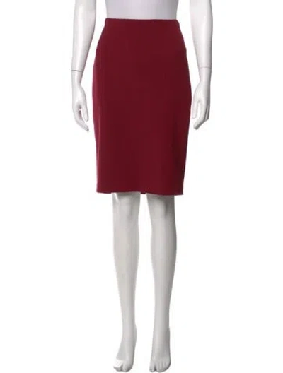 Pre-owned Max Mara Virgin Wool Knee-length Skirt In Red