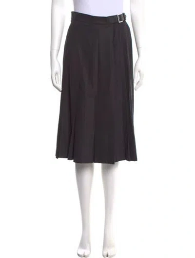 Pre-owned Max Mara Virgin Wool Knee-length Skirt W/ Tags In Black