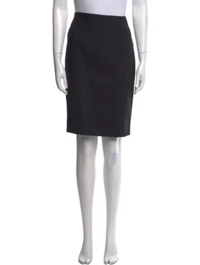 Pre-owned Max Mara Virgin Wool Knee-length Skirt W/ Tags In Black