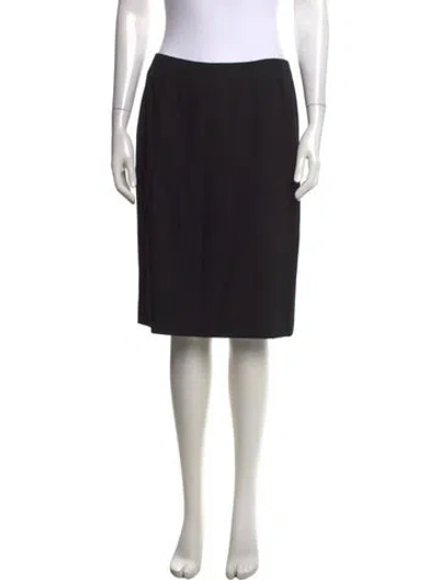 Pre-owned Max Mara Virgin Wool Knee-length Skirt W/ Tags In Black