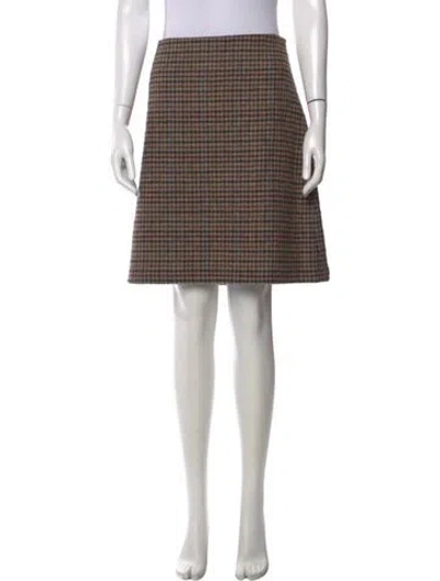 Pre-owned Max Mara Virgin Wool Knee-length Skirt W/ Tags In Brown