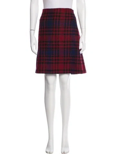Pre-owned Max Mara Virgin Wool Knee-length Skirt W/ Tags In Red