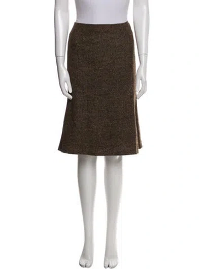 Pre-owned Max Mara Virgin Wool Knee-length Skirt In White