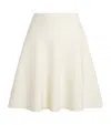 Max Mara Virgin Wool Knit Midi Skirt In White