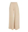 Max Mara Virgin Wool Knitted Trousers In Beige