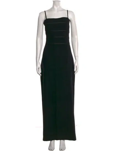 Pre-owned Max Mara Virgin Wool Long Dress In Black