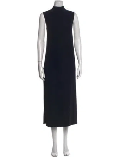 Pre-owned Max Mara Virgin Wool Long Dress In Black