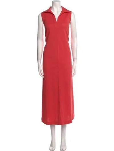 Pre-owned Max Mara Virgin Wool Long Dress In Pink