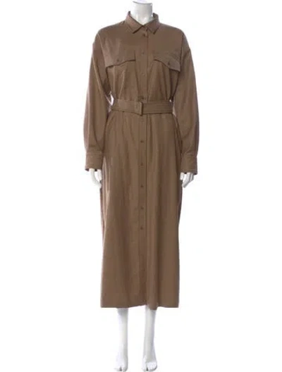 Pre-owned Max Mara Virgin Wool Long Dress W/ Tags In Neutral