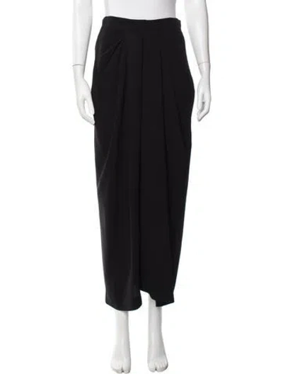 Pre-owned Max Mara Virgin Wool Long Skirt In Black