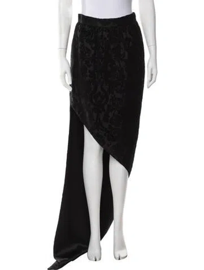 Pre-owned Max Mara Virgin Wool Long Skirt W/ Tags In Black