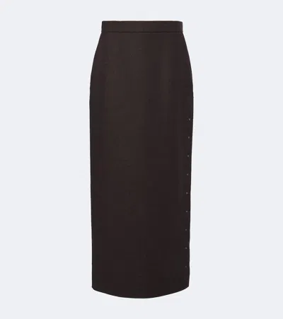 Max Mara Virgin Wool Maxi Skirt In Black