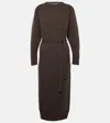 Max Mara Brown Scrivia Midi Dress In Beige