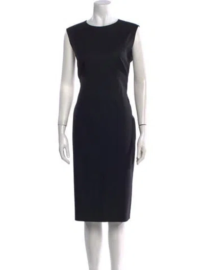 Pre-owned Max Mara Virgin Wool Midi Length Dress In Black