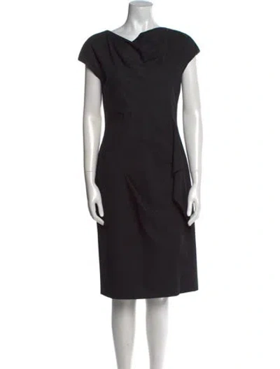 Pre-owned Max Mara Virgin Wool Midi Length Dress In Black