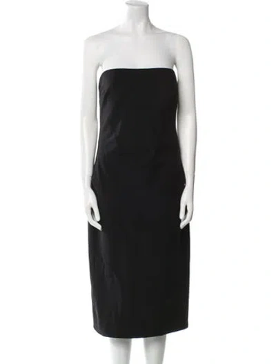 Pre-owned Max Mara Virgin Wool Midi Length Dress In Black