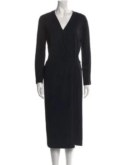 Pre-owned Max Mara Virgin Wool Midi Length Dress In Black