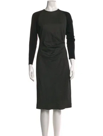 Pre-owned Max Mara Virgin Wool Midi Length Dress In Black