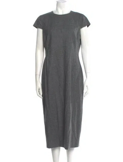Pre-owned Max Mara Virgin Wool Midi Length Dress In Black
