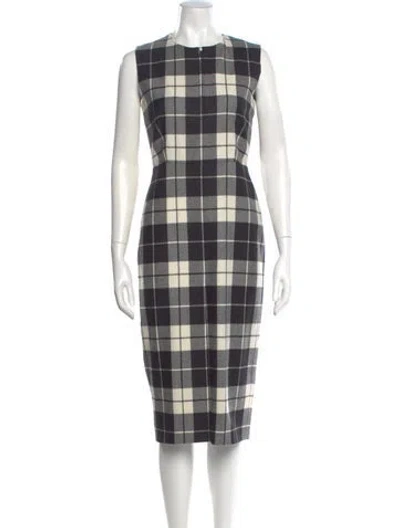 Pre-owned Max Mara Virgin Wool Midi Length Dress In Black