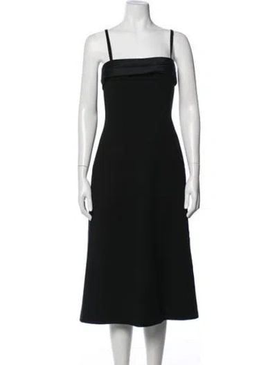 Pre-owned Max Mara Virgin Wool Midi Length Dress In Black