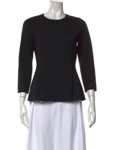 Pre-owned Max Mara Virgin Wool Midi Length Dress In Black