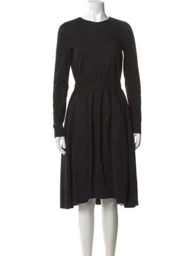 Pre-owned Max Mara Virgin Wool Midi Length Dress In Brown