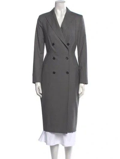 Pre-owned Max Mara Virgin Wool Midi Length Dress In Gray