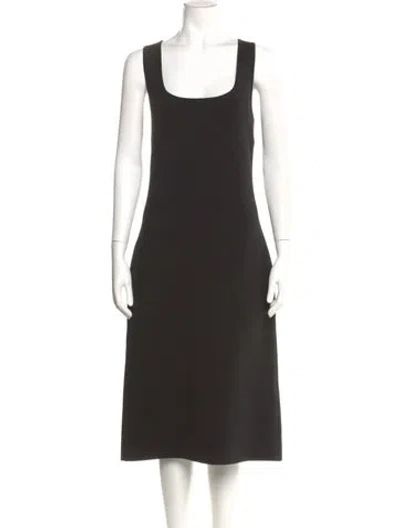 Pre-owned Max Mara Virgin Wool Midi Length Dress In Gray