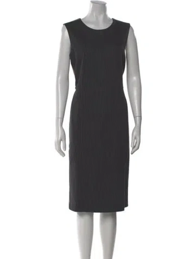Pre-owned Max Mara Virgin Wool Midi Length Dress In Gray