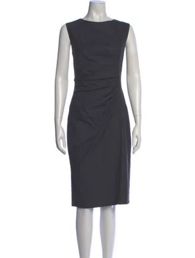 Pre-owned Max Mara Virgin Wool Midi Length Dress In Gray