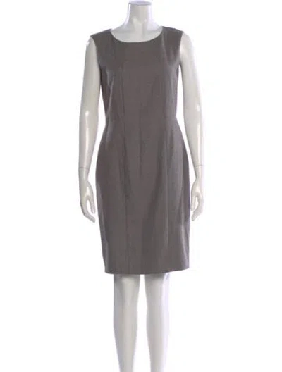 Pre-owned Max Mara Virgin Wool Midi Length Dress In Gray