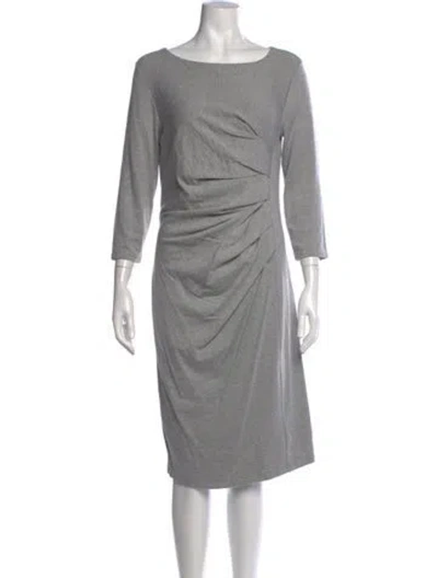 Pre-owned Max Mara Virgin Wool Midi Length Dress In Gray