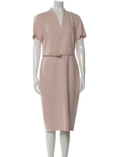 Pre-owned Max Mara Virgin Wool Midi Length Dress In Pink