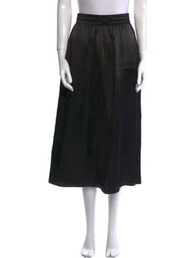 Pre-owned Max Mara Virgin Wool Midi Length Skirt In Black