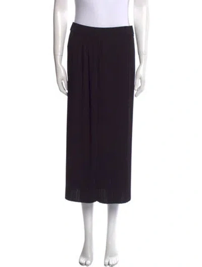 Pre-owned Max Mara Virgin Wool Midi Length Skirt In Black