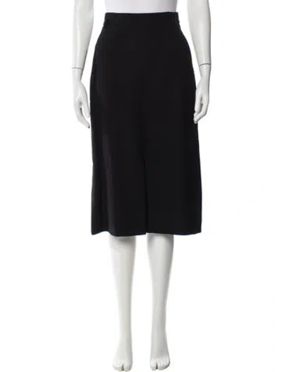 Pre-owned Max Mara Virgin Wool Midi Length Skirt In Black