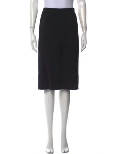 Pre-owned Max Mara Virgin Wool Midi Length Skirt In Black