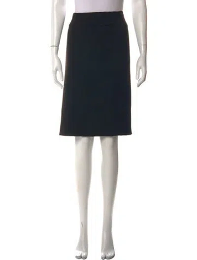 Pre-owned Max Mara Virgin Wool Midi Length Skirt In Black