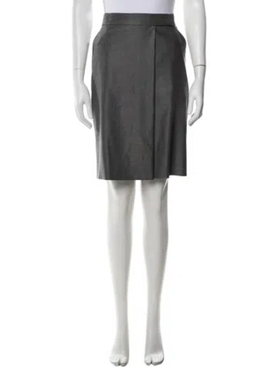 Pre-owned Max Mara Virgin Wool Midi Length Skirt In Black