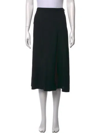 Pre-owned Max Mara Virgin Wool Midi Length Skirt In Black