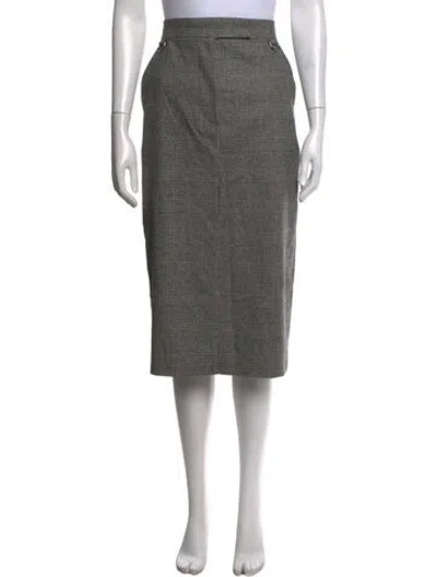 Pre-owned Max Mara Virgin Wool Midi Length Skirt In Black