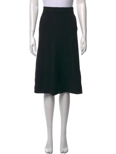 Pre-owned Max Mara Virgin Wool Midi Length Skirt In Black