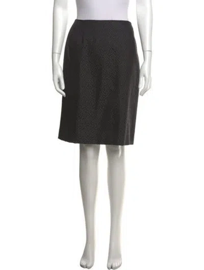Pre-owned Max Mara Virgin Wool Midi Length Skirt In Black
