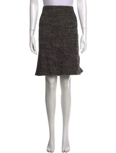Pre-owned Max Mara Virgin Wool Midi Length Skirt In Black