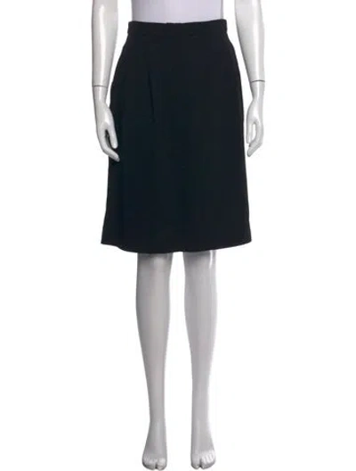 Pre-owned Max Mara Virgin Wool Midi Length Skirt In Black