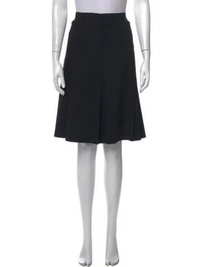 Pre-owned Max Mara Virgin Wool Midi Length Skirt In Black