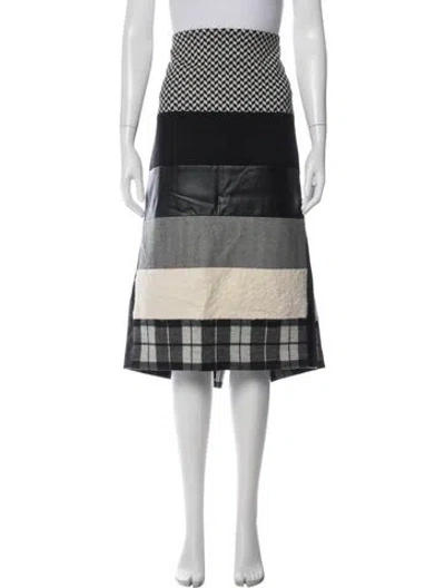 Pre-owned Max Mara Virgin Wool Midi Length Skirt In Black