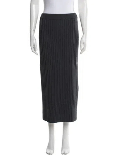 Pre-owned Max Mara Virgin Wool Midi Length Skirt In Gray