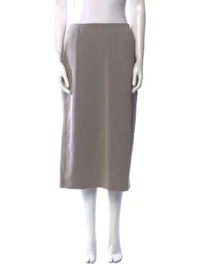 Pre-owned Max Mara Virgin Wool Midi Length Skirt In Gray